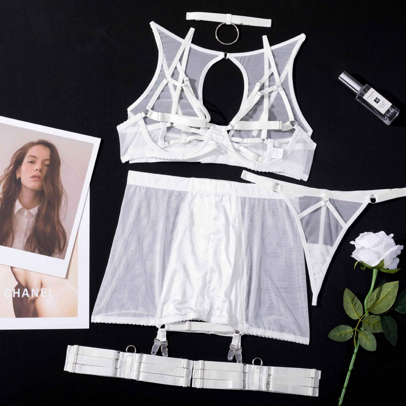 Fancy Erotic 5-Pieces Underwear / Sexy Transparent Lingerie Set / Women's Seductive Clothing - EVE's SECRETS