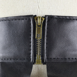 Fashion Female Pleated Skirt / Women PU Leather Elastic Stretch Pleated Skirt with Belt - EVE's SECRETS