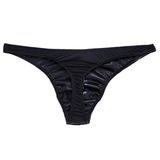 Fashion Male PU Leather Lingerie Briefs / Thong Triangle Panties with Press Buttons - EVE's SECRETS