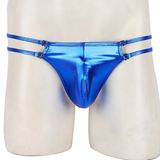 Fashion Male Shiny Metallic Low Rise Lingerie / Bulge Pouch T-Back Jockstrap Underwear - EVE's SECRETS