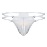 Fashion Male Shiny Metallic Low Rise Lingerie / Bulge Pouch T-Back Jockstrap Underwear - EVE's SECRETS