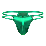 Fashion Male Shiny Metallic Low Rise Lingerie / Bulge Pouch T-Back Jockstrap Underwear - EVE's SECRETS