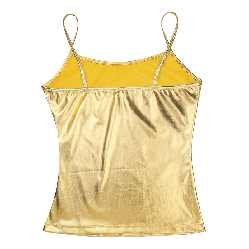 Fashion Womens Camis For Pole Dance / Shiny Metallic Wetlook Tank Top / Sexy Club Costume - EVE's SECRETS