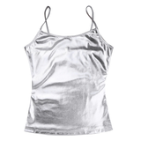 Fashion Womens Camis For Pole Dance / Shiny Metallic Wetlook Tank Top / Sexy Club Costume - EVE's SECRETS