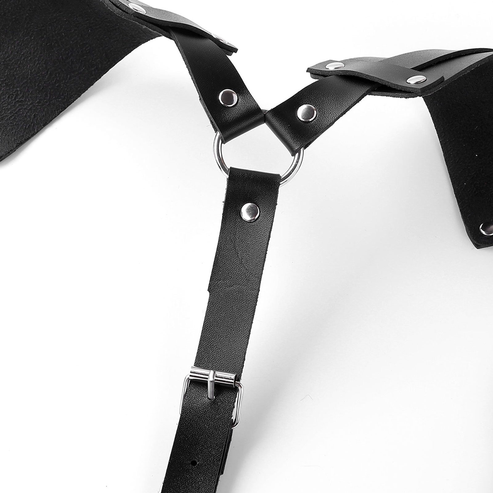 Faux Leather Body Chest Harness Costumes with O-rings Buttons / Bondage Accessory - EVE's SECRETS