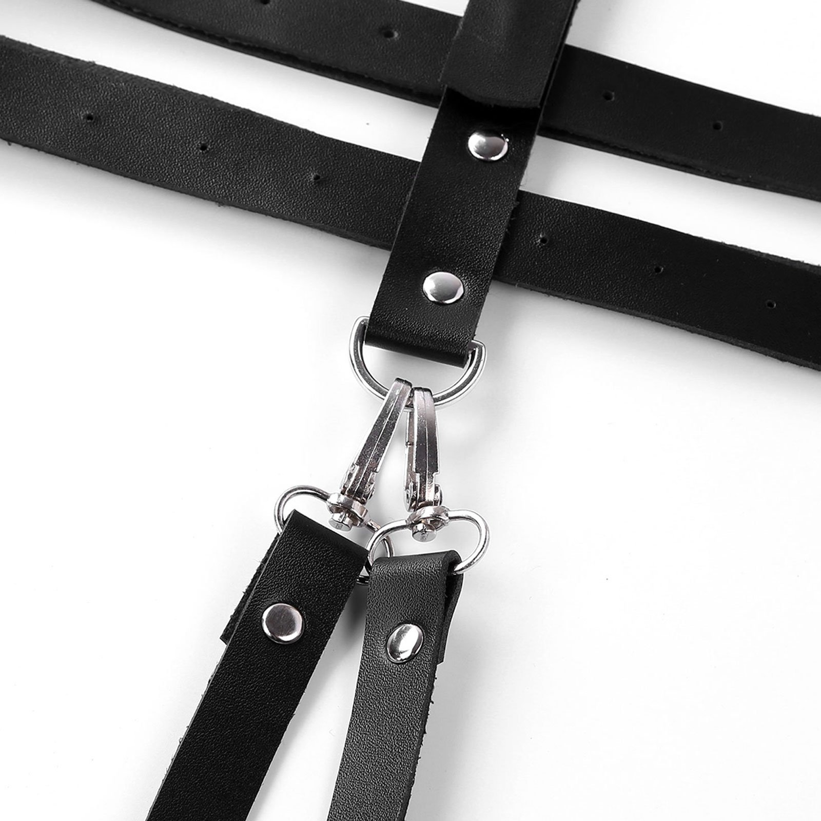 Faux Leather Body Chest Harness Costumes with O-rings Buttons / Bondage Accessory - EVE's SECRETS