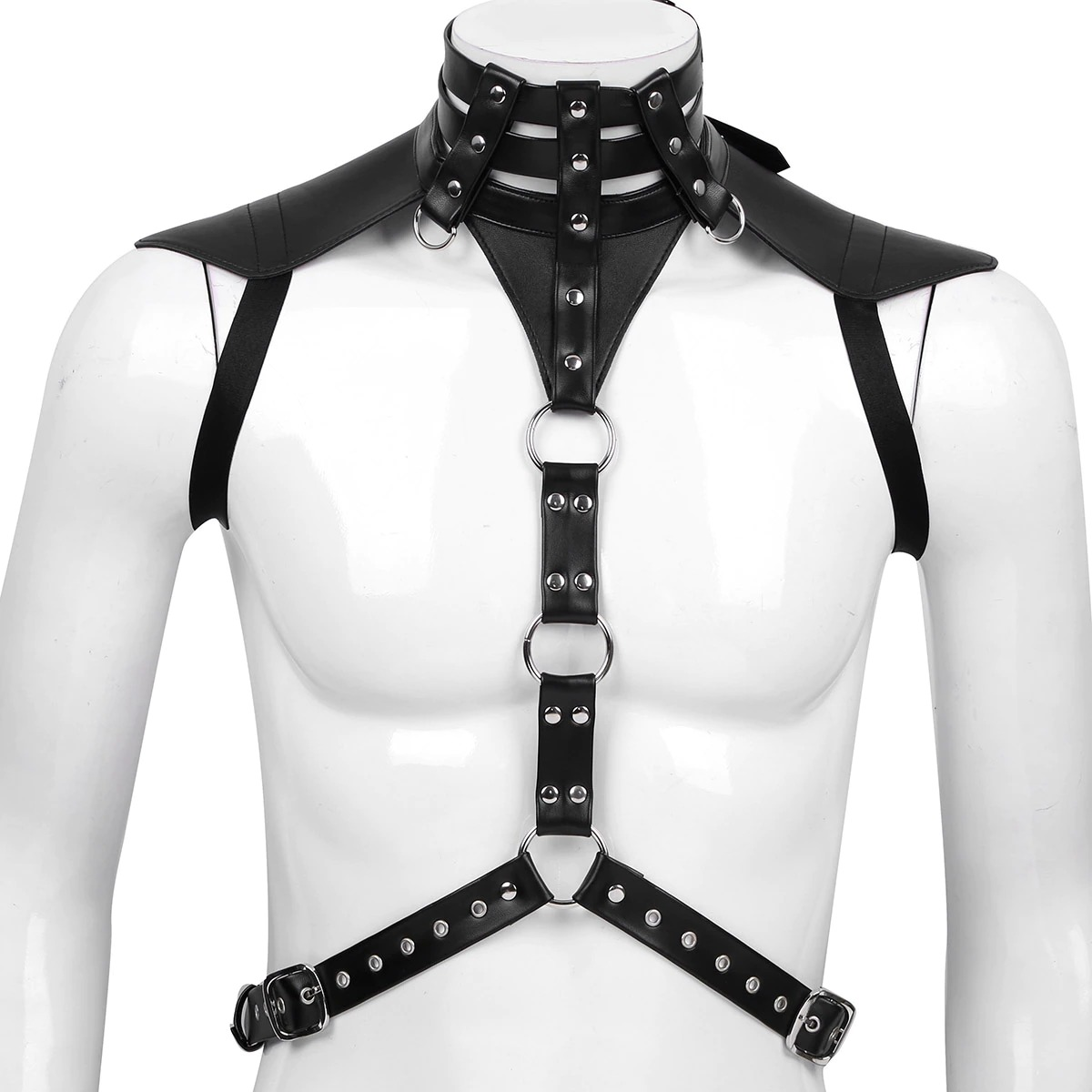 Faux Leather Body Chest Harness / Slim Fit Top Harness / Male Cosplay Costume Bondage - EVE's SECRETS