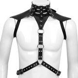 Faux Leather Body Chest Harness / Slim Fit Top Harness / Male Cosplay Costume Bondage - EVE's SECRETS