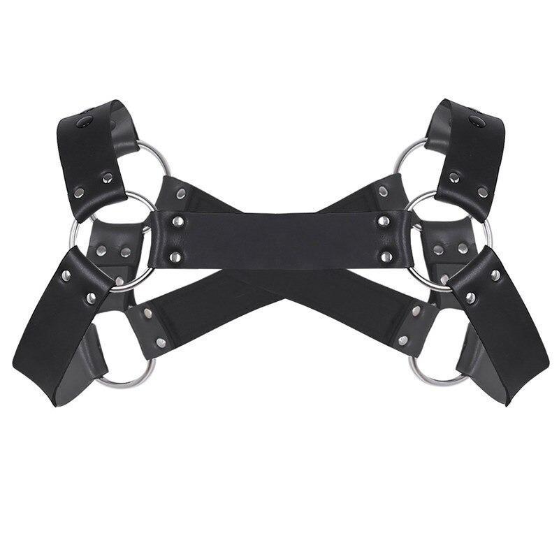 Faux Leather Body Harness for Men / Bondage Shoulder Body Chest Muscle Harness - EVE's SECRETS