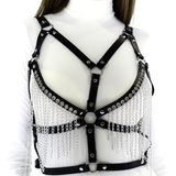 Faux Leather Chain Body Harness / BDSM Bra Harness / Women's Chain Top - EVE's SECRETS