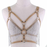 Faux Leather Chain Body Harness / BDSM Bra Harness / Women's Chain Top - EVE's SECRETS