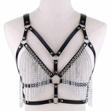 Faux Leather Chain Body Harness / BDSM Bra Harness / Women's Chain Top - EVE's SECRETS