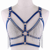 Faux Leather Chain Body Harness / BDSM Bra Harness / Women's Chain Top - EVE's SECRETS