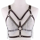 Faux Leather Chain Body Harness / BDSM Bra Harness / Women's Chain Top - EVE's SECRETS