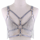 Faux Leather Chain Body Harness / BDSM Bra Harness / Women's Chain Top - EVE's SECRETS