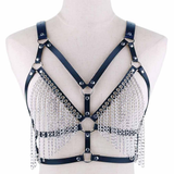 Faux Leather Chain Body Harness / BDSM Bra Harness / Women's Chain Top - EVE's SECRETS