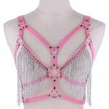Faux Leather Chain Body Harness / BDSM Bra Harness / Women's Chain Top - EVE's SECRETS