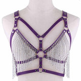 Faux Leather Chain Body Harness / BDSM Bra Harness / Women's Chain Top - EVE's SECRETS