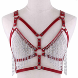 Faux Leather Chain Body Harness / BDSM Bra Harness / Women's Chain Top - EVE's SECRETS