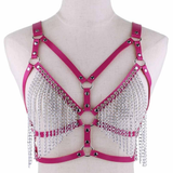 Faux Leather Chain Body Harness / BDSM Bra Harness / Women's Chain Top - EVE's SECRETS