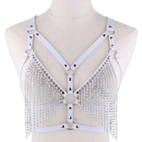 Faux Leather Chain Body Harness / BDSM Bra Harness / Women's Chain Top - EVE's SECRETS
