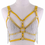 Faux Leather Chain Body Harness / BDSM Bra Harness / Women's Chain Top - EVE's SECRETS