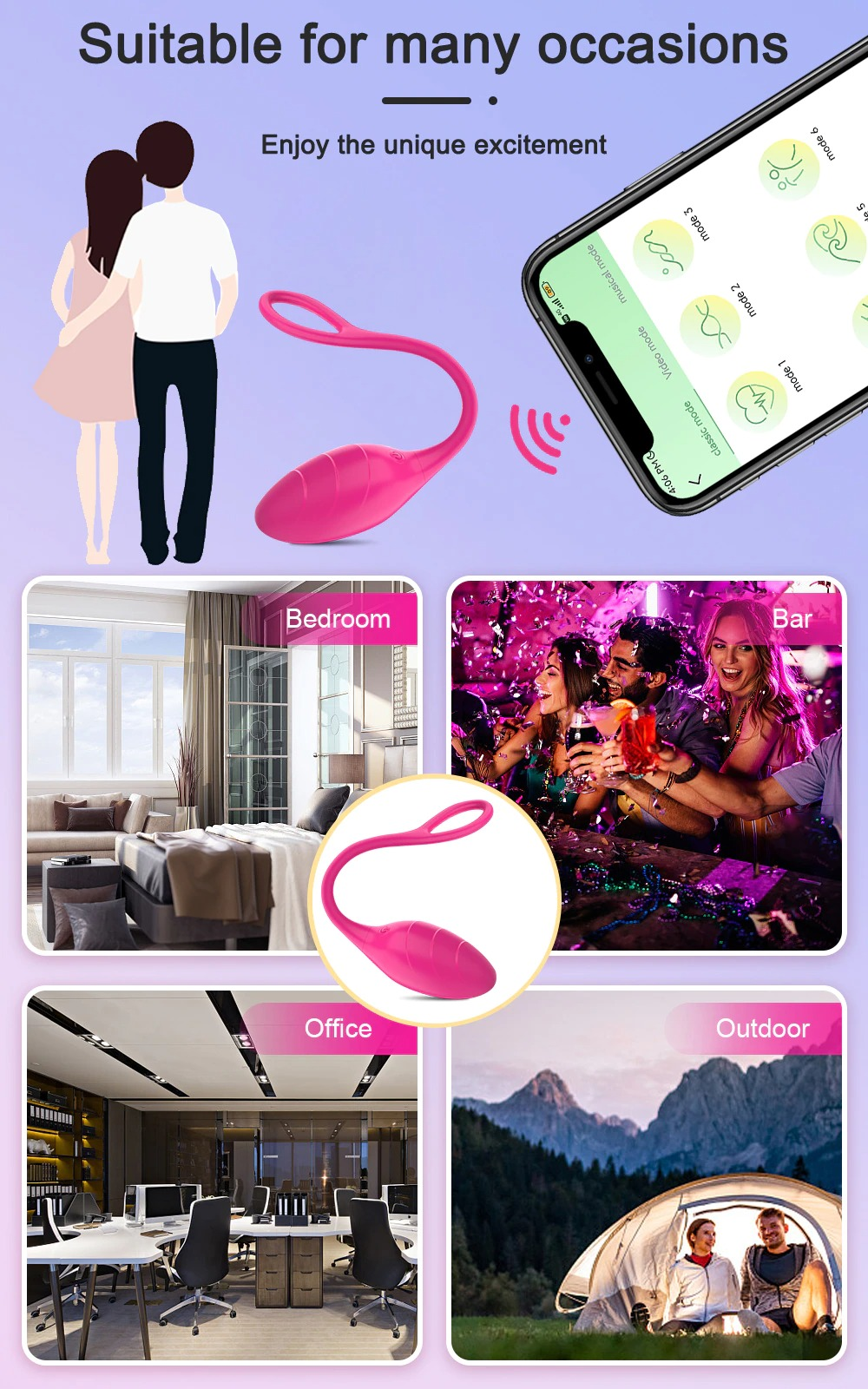 Female App-Controlled Egg Vibrators / Women's G-Spots Masturbator / Wireless Remote Vibrator - EVE's SECRETS