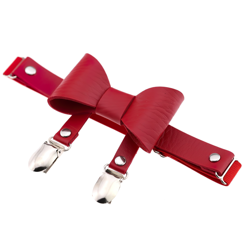 Female Colorful PU Leather Stockings Garter Belts / Women's Retro Rivet Lace Body Harness - EVE's SECRETS