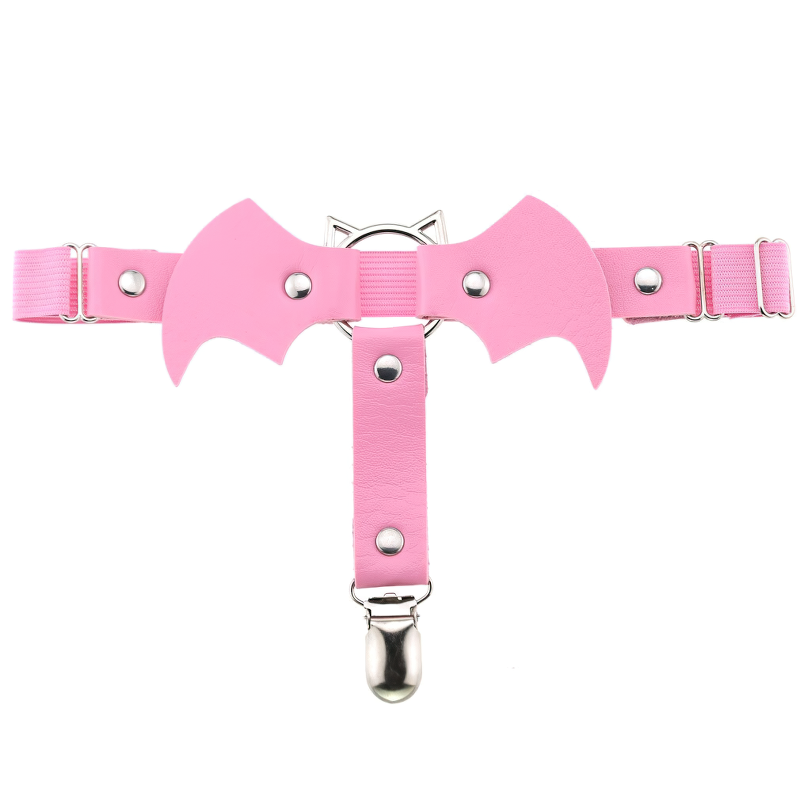 Female Colorful PU Leather Stockings Garter Belts / Women's Retro Rivet Lace Body Harness - EVE's SECRETS