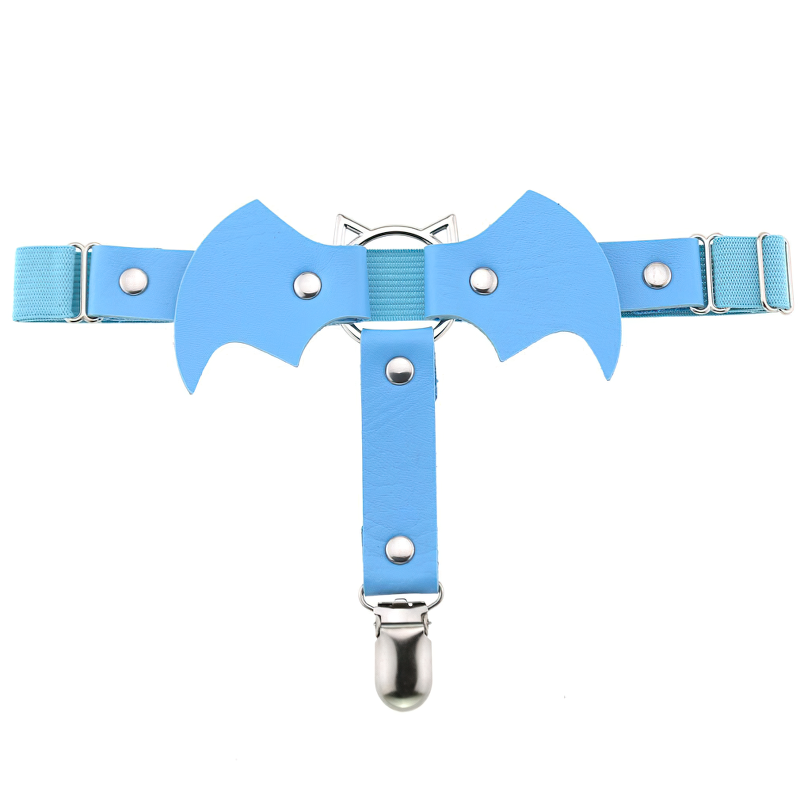 Female Colorful PU Leather Stockings Garter Belts / Women's Retro Rivet Lace Body Harness - EVE's SECRETS