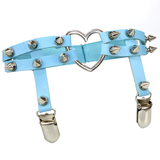 Female Colorful PU Leather Stockings Garter Belts / Women's Retro Rivet Lace Body Harness - EVE's SECRETS