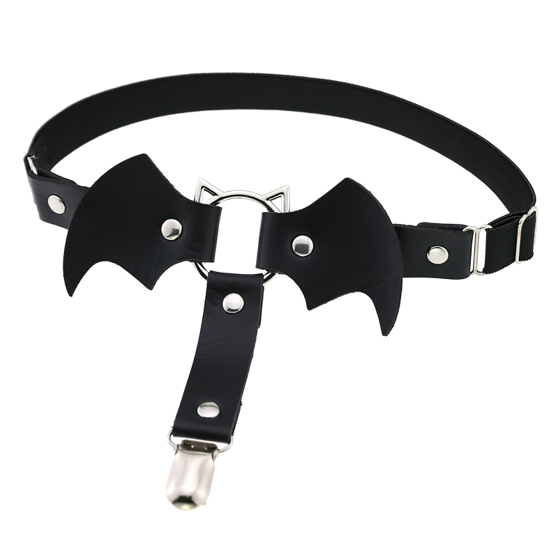 Female Colorful PU Leather Stockings Garter Belts / Women's Retro Rivet Lace Body Harness - EVE's SECRETS