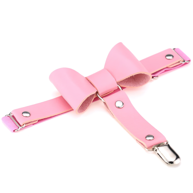 Female Colorful PU Leather Stockings Garter Belts / Women's Retro Rivet Lace Body Harness - EVE's SECRETS