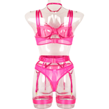 Female Erotic 4-Piece Sensual Lingerie / Transparent Sexy Shelf Lace Underwear - EVE's SECRETS