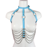 Female PU Leather Chain Body Harness / Sexy BDSM Bra Cage Suspenders for Women - EVE's SECRETS