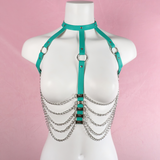 Female PU Leather Chain Body Harness / Sexy BDSM Bra Cage Suspenders for Women - EVE's SECRETS