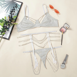 Female Push Up Chain Bra And Panty Lingerie / Women's Sexy Bralette Brief Underwear - EVE's SECRETS