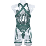 Female See-Through Deep-V Bodysuit Lingerie / Women's Backless Halter Erotic Apparel - EVE's SECRETS