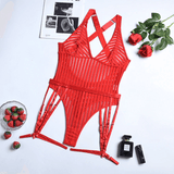 Female See-Through Deep-V Bodysuit Lingerie / Women's Backless Halter Erotic Apparel - EVE's SECRETS