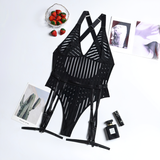 Female See-Through Deep-V Bodysuit Lingerie / Women's Backless Halter Erotic Apparel - EVE's SECRETS