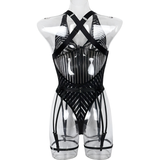 Female See-Through Deep-V Bodysuit Lingerie / Women's Backless Halter Erotic Apparel - EVE's SECRETS