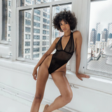 Female See-Through Deep-V Bodysuit Lingerie / Women's Backless Halter Erotic Apparel - EVE's SECRETS