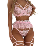 Female Sexy 3 Pieces Lingerie Underwear / Women's Sensual Push Up Lingerie Apparel - EVE's SECRETS