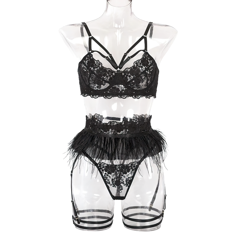 Female Sexy 3 Pieces Lingerie Underwear / Women's Sensual Push Up Lingerie Apparel - EVE's SECRETS