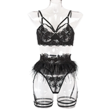 Female Sexy 3 Pieces Lingerie Underwear / Women's Sensual Push Up Lingerie Apparel - EVE's SECRETS