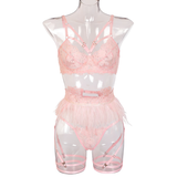 Female Sexy 3 Pieces Lingerie Underwear / Women's Sensual Push Up Lingerie Apparel - EVE's SECRETS