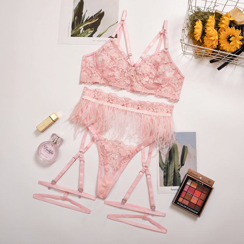 Female Sexy 3 Pieces Lingerie Underwear / Women's Sensual Push Up Lingerie Apparel - EVE's SECRETS