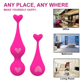 Female Silicone Kegel Balls / Elastic Women's Vagina Trainer With Hearts / G-Spot Massager - EVE's SECRETS