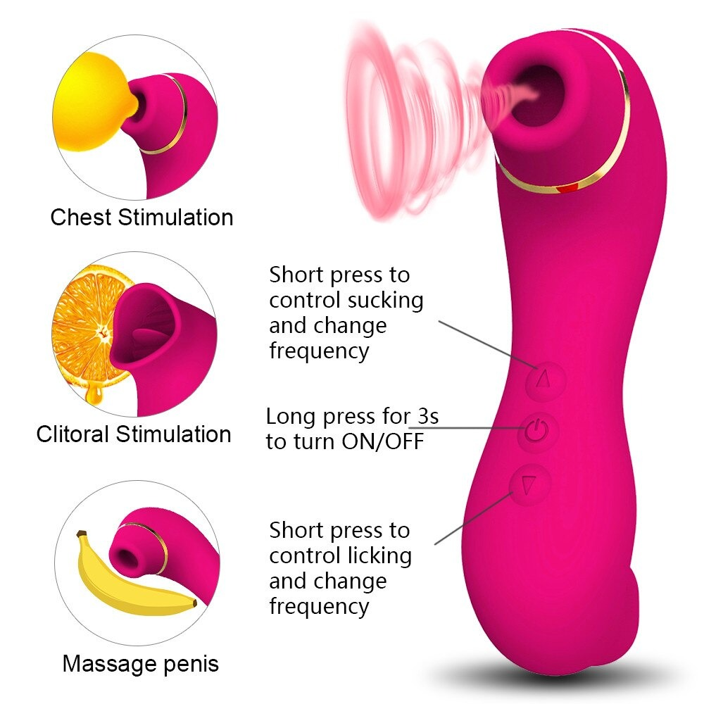 Female Sucking Vibrator / Female Masturbator Nipple Licking / Clitoris Stimulator with Tongue - EVE's SECRETS