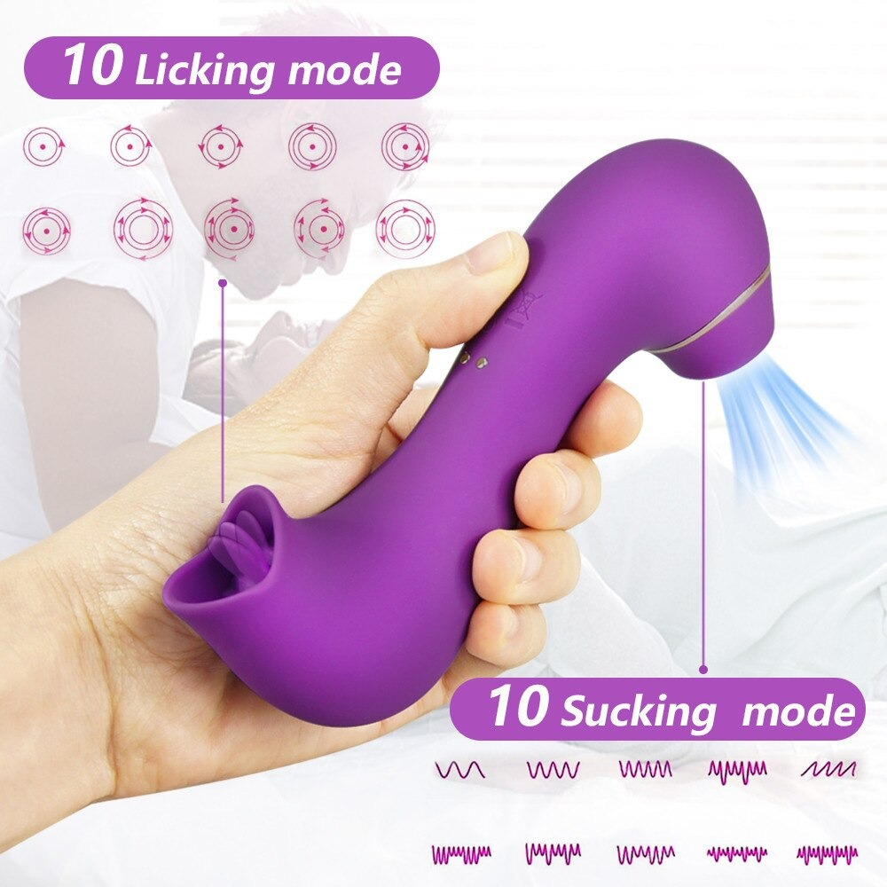 Female Sucking Vibrator / Female Masturbator Nipple Licking / Clitoris Stimulator with Tongue - EVE's SECRETS